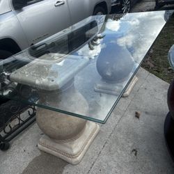 Glass Dining Table 78”Lx44”Wx30”H