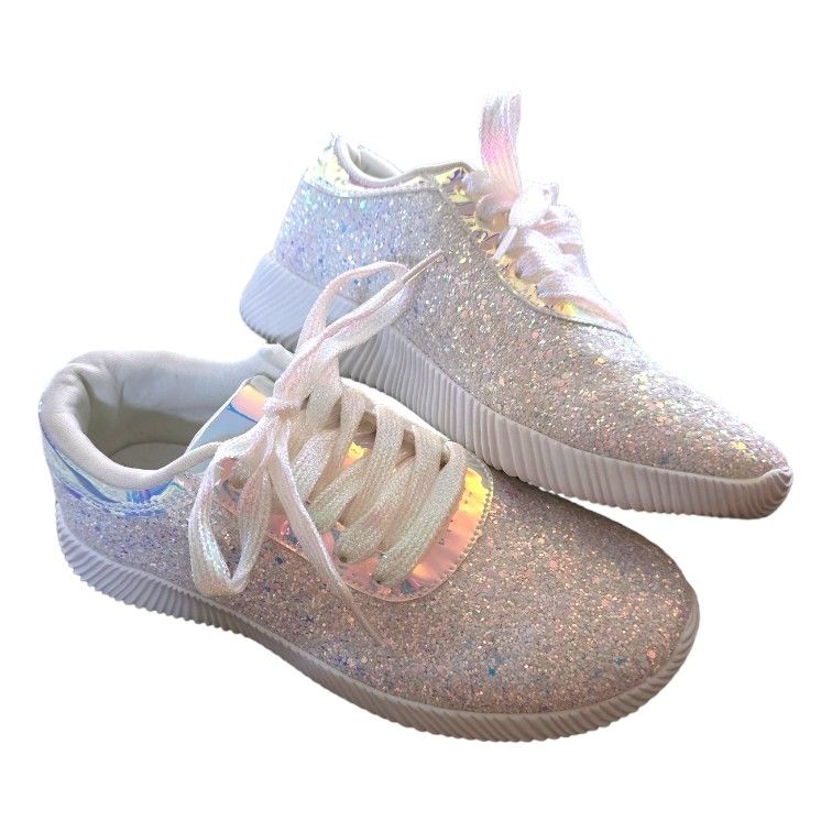 southern fried chics glitter sneakers sparkle glitter bomb shoes SZ 7
