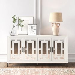 Mirrored 4-Door Cabinet