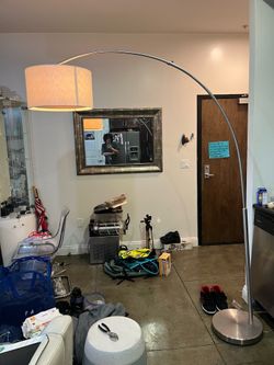 SAME DAY PICKUP - Modern Brushed Metal Arc Floor Lamp