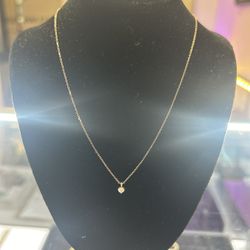 10kt Rose Gold Necklace & Diamond Pendant