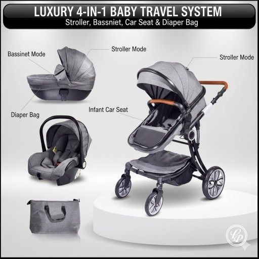 Brand New Baby Stroller Set – in infant Car Seat, Bassinet