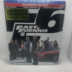 Fast & Furious 6 Blu-ray DVD Digital Copy Steelbook Brand New
