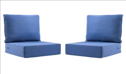 Carolina 4-Piece Outdoor Patio Cushion Set 24" x 24" x 6" – Navy Blue