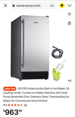 VEVOR Undercounter Built-In Ice Maker