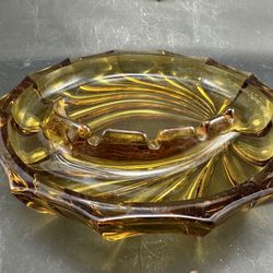 Vintage MCM Viking Glass Amber Ashtray 