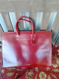 Italian leather briefcase burgundy NEW