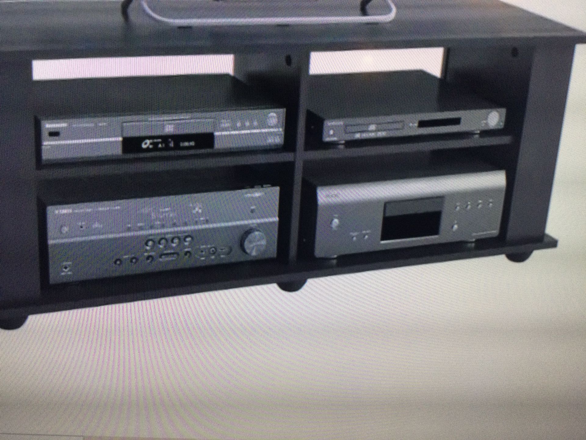 CORLIVING FS-3580 FILLMORE RAVENWOOD BLACK TV STAND FOR TVS YP TO 70 INCHCH..IN A OPEN BOX, NEEDS ASSEMBLING  