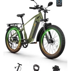 Movcan EB60 Electric Bike for Adult, Peak 2500W, Top Speed 35MPH,70Miles,48V 20.8 Battery, 26" Fat Tire Ebike,Full Suspension,with Display,Electric Mo