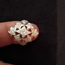 Vintage Style Women's 925 Sterling Silver Ring W/c/z Stones 