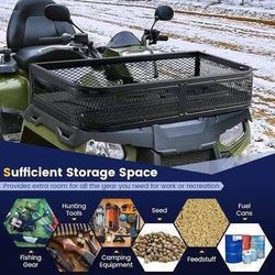 New Heavy Duty ATV Front Basket Universal UTV Rear Rack Carrier Cargo Carrier Storage Basket