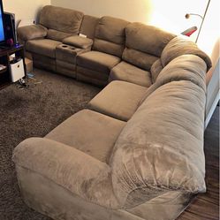 Sectional And Matching Recliner $450 Cash Firm Free. Delivery 