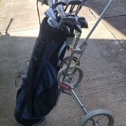 Golf Clubs And Caddy