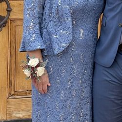 R&M Richards Lace Column Dress with Matching Lace Jacket