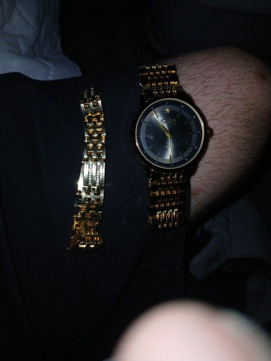 Jones New York Gold Plated Stainless Steel Watch And Bracelet Set