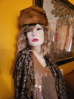 Mini real mink fur hat
