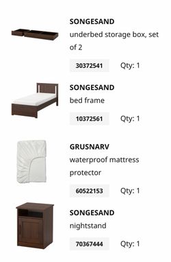 IKEA Twin Bed Frame & Night Stand
