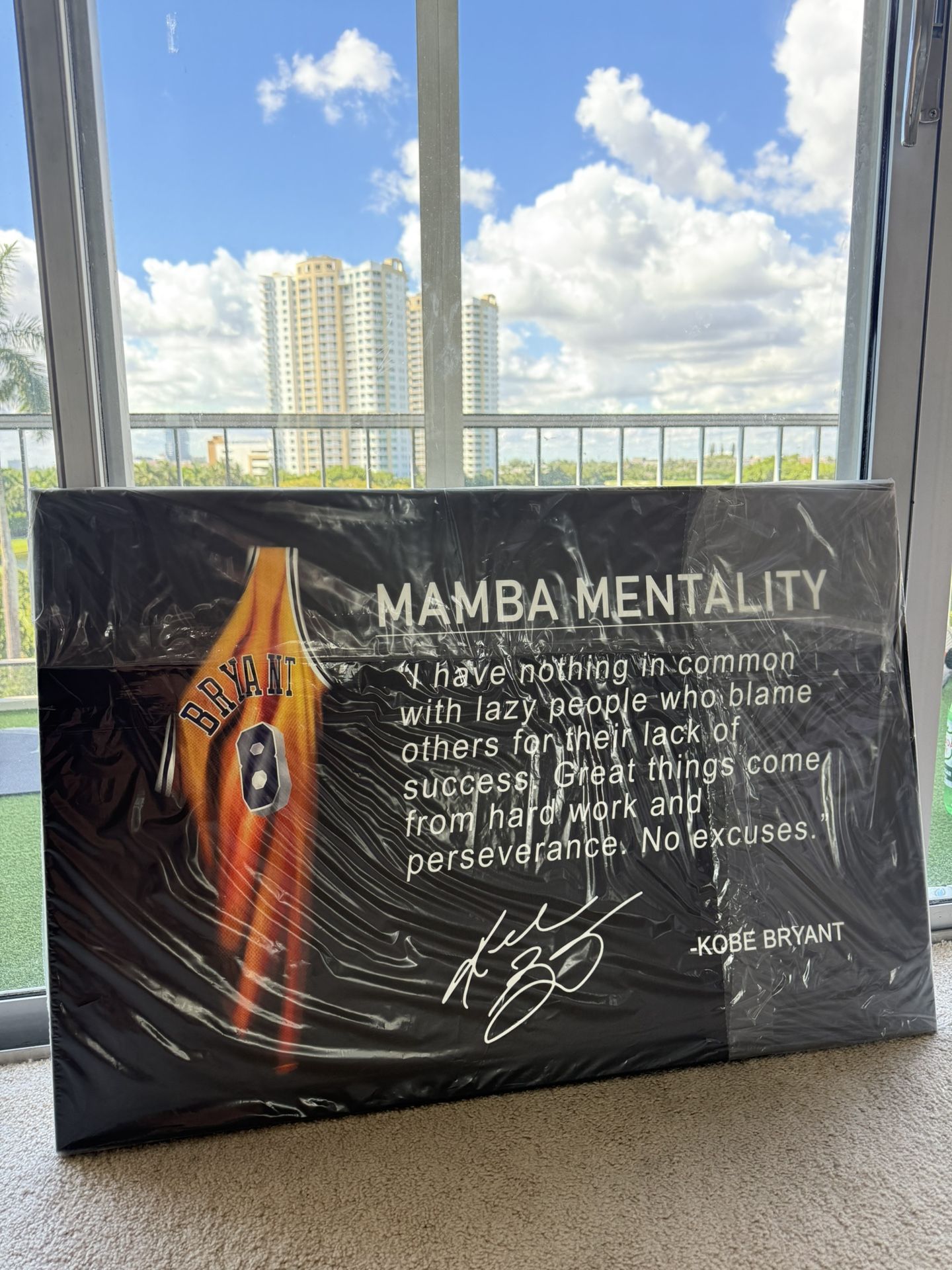 Kobe Bryant Mamba  Mentality Motivational  Quote Canvas Wall Art 