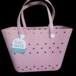Sol Mate Pink Rubber Beach Tote Bag