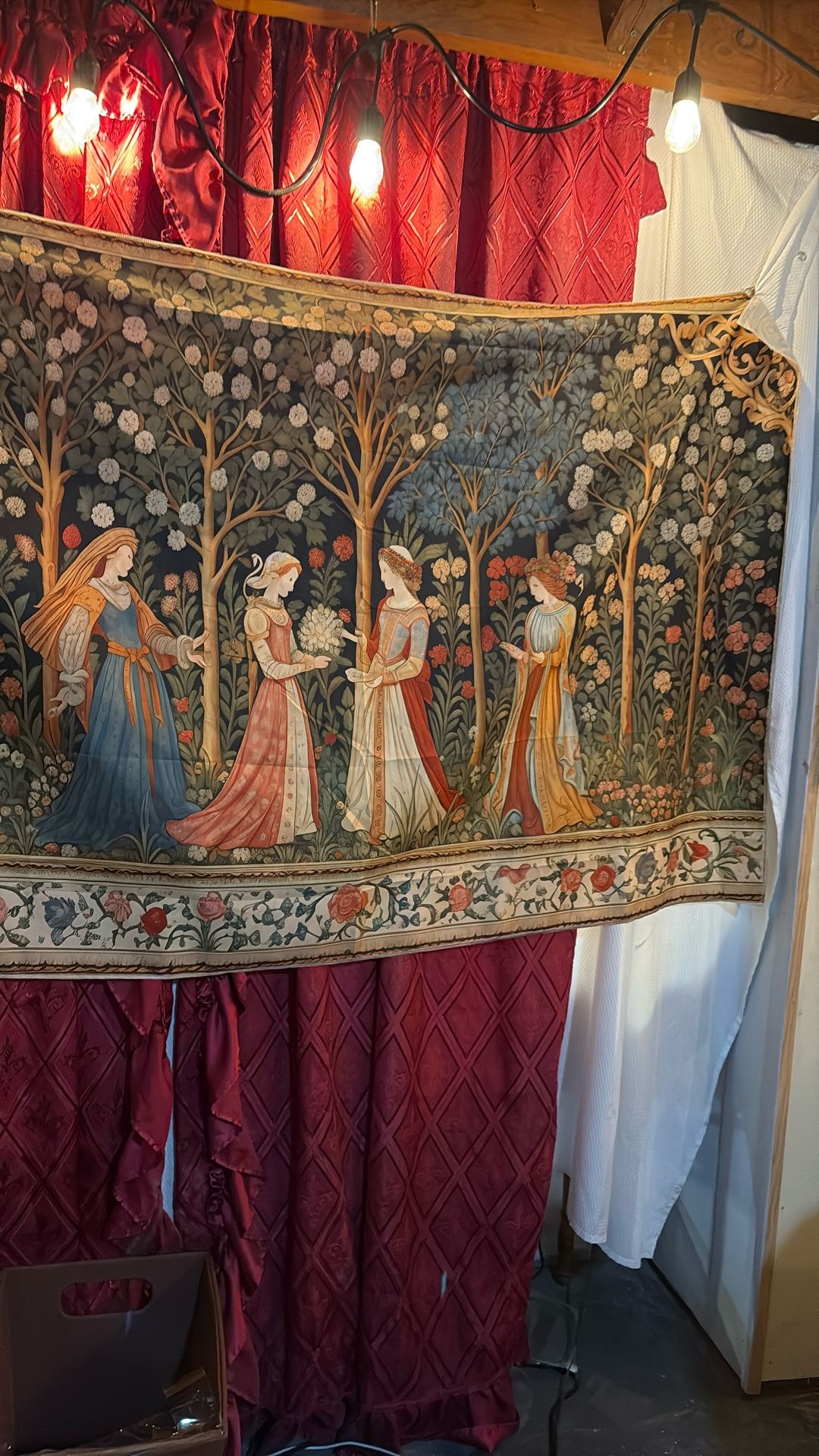 Beautiful Wall Hanging Showing Ladies In A Garden  Dressed In Period Dresses