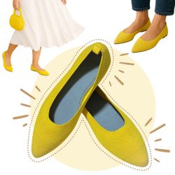 Women’s Pointed-Toe Ballet Flats, Elegant and Lightweight Knit Shoes with Super-Soft Cushioned Insole, Flexible Outsole & Chic Style  