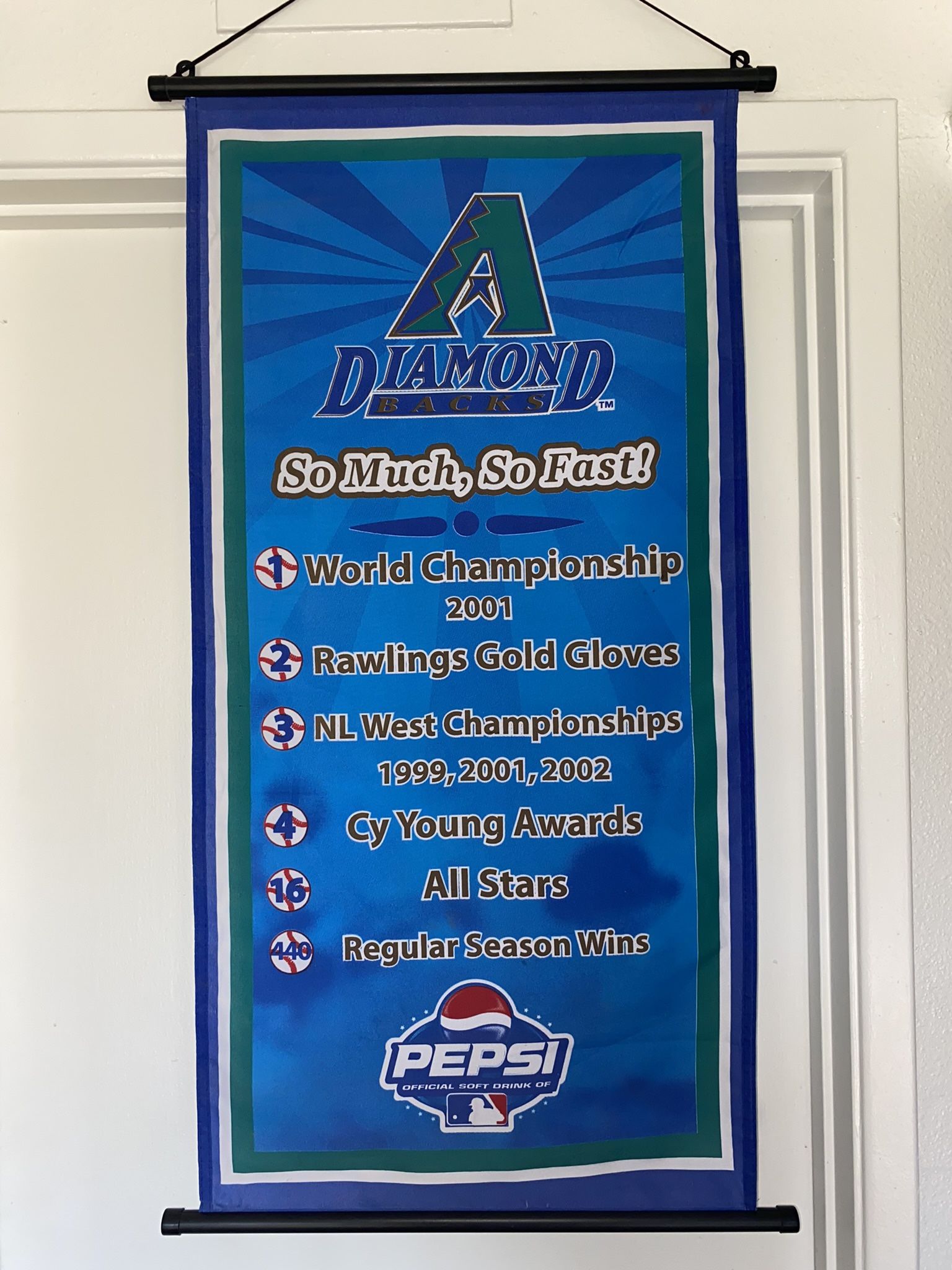 Arizona Diamondbacks Vintage MLB Baseball “So Much, So Fast” 2002 Pepsi Banner