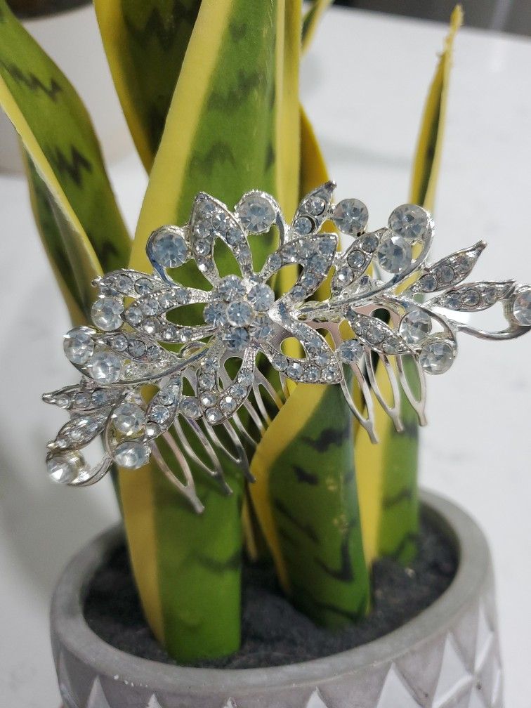 Rhinestone Silver Hair Jewel | Perfect For Wedding!