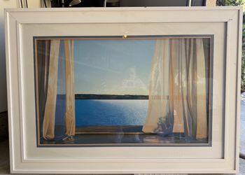 Set of 3 Coastal Beach House Framed Wall Art Prints – Large Decorative Artwork