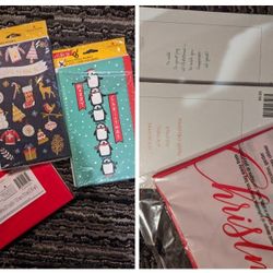 Blk' Lei Boots Size 8  - Or'  Xmas Cards  Packs w/ Tablecloth Value 18+...