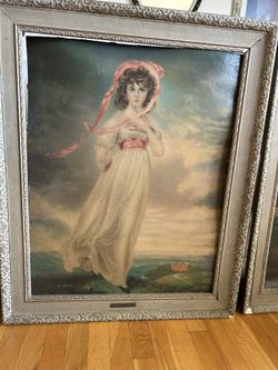 Large Vintage Painting Pinkie By Sir Thomas Lawrence 