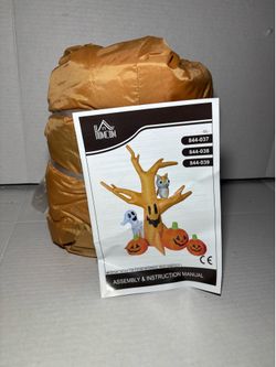7.5 ft. LED Haunted Tree With Owl, Ghost, and Pumpkins Halloween Inflatable