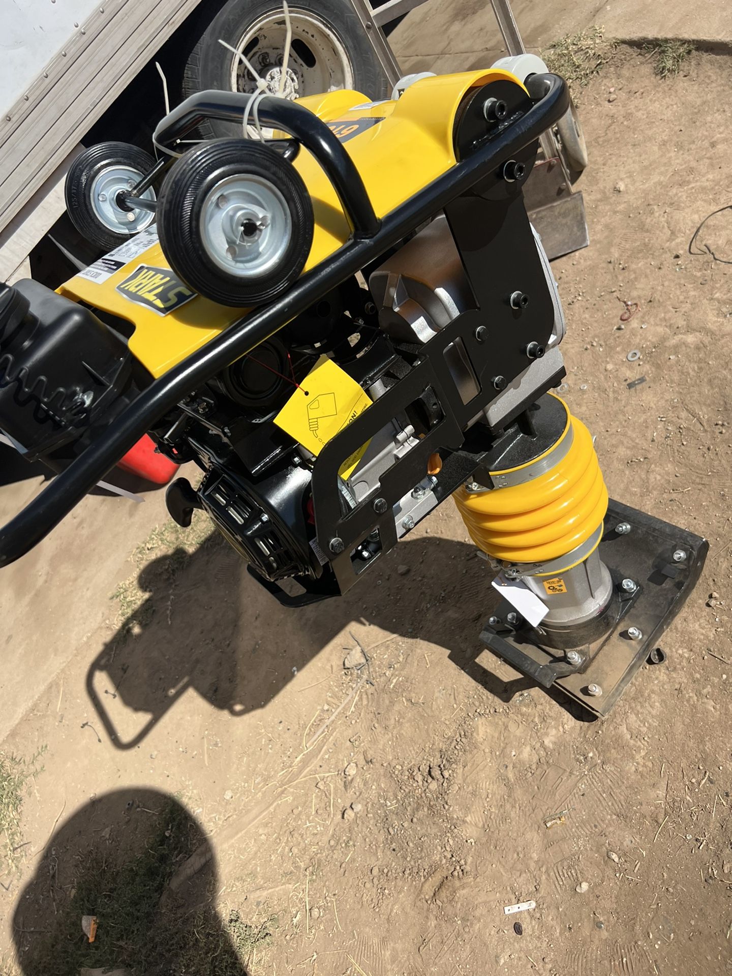 STARK USA 6.5 HP Jumping Jack Tamping Rammer Vibratory Asphalt/Soil Plate Compactor Wheel