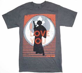 Disney Parks Star Wars Princess Leia "I Love You" Couples T Shirt Size S