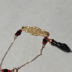 10k Spanish Good Luck Charm Bracelet For Baby Cuban Made