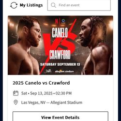 Canelo Vs Crawford. Lowers 460$ Each