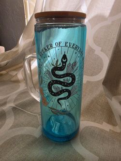 20oz Glass Glitter Snowglobe Tumbler