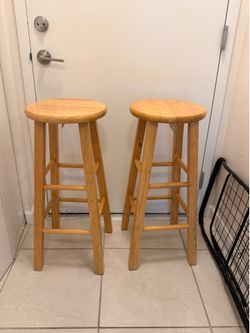 2 Wood Counter Stools