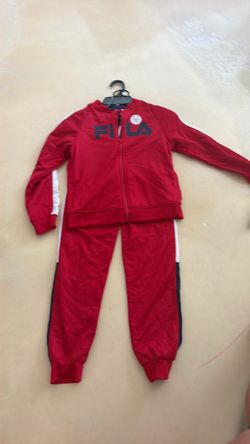 Size 7 Fila Kids Tracksuit Set Red