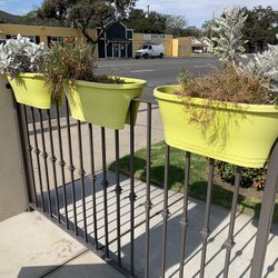 Colorful Balcony Flower Pots 