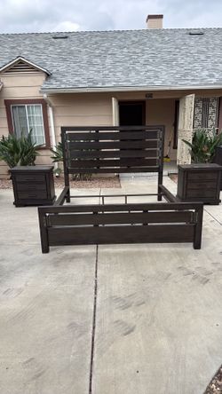 Cal king bed frame, and dressers