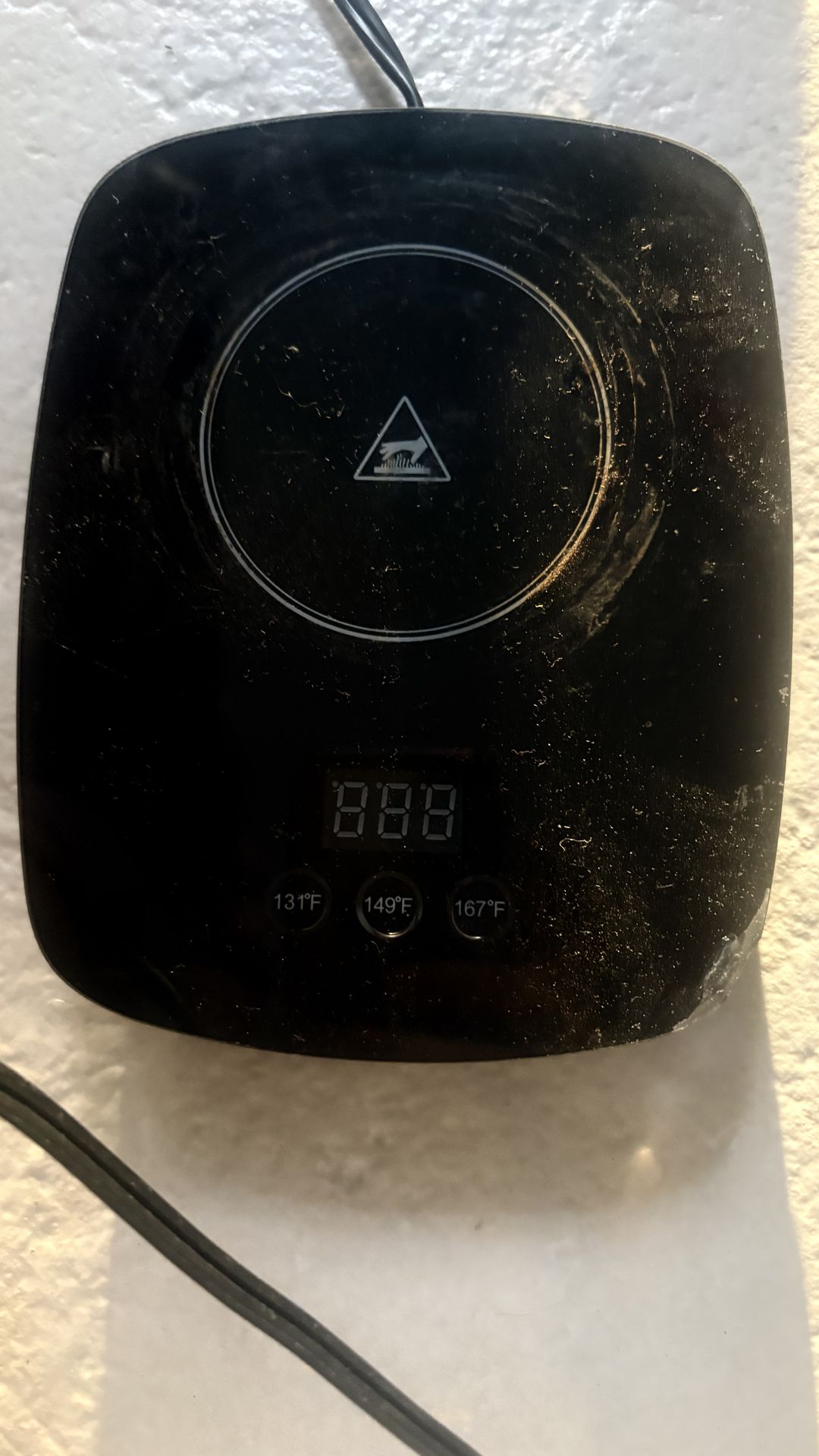 Black Digital Mug Warmer Adjustable Temp