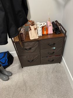 6-Drawer Fabric Storage Dresser with Wood Top