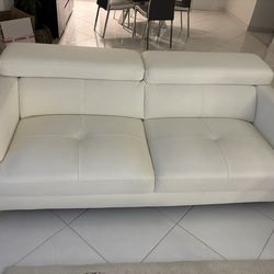 White Leather Couch - City Furniture