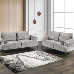 Brand New Grey Modern Style Sofa & Loveseat 