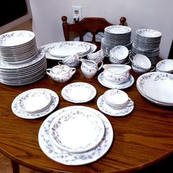 93~Pc. Rare 1960's Meito China made in Japan "Silver Pine"