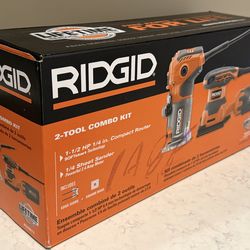 RIDGID 5.5 Amp Corded Fixed Router + 2.4 Amp 1/4 Sheet Sander NEW