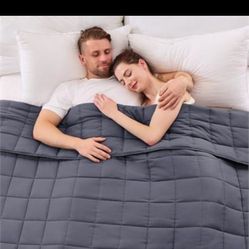 Weighted Blanket for Adults (25 lbs, 88” x 104”, Grey) Cooling Heavy Blanket for Sleeping Perfect for 240-260 lbs, King Size Breathable Blanket with P