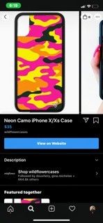 Wildflower camo neon iphone case for x & xs