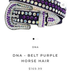 Purple Horse Hair Leather Dna Belt