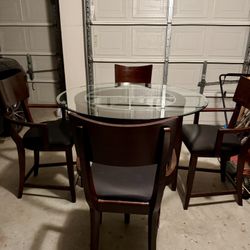 Glass-top counter-height dining set 